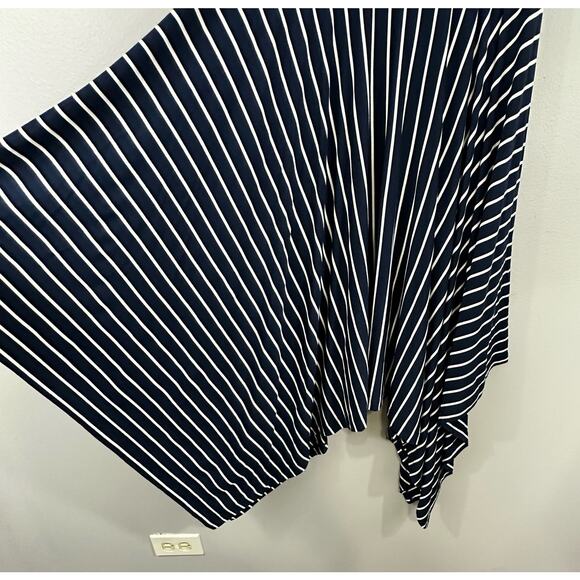 CAbi 5183 Twirl Skirt Navy White Striped Stretchy Jersey Knit Asymmetrical Sz S - Picture 4 of 12